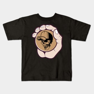 Ball with Skull in Hand Kids T-Shirt